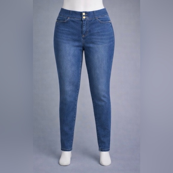 Just Be Women's Skinny Jeans in Deep Blue - Picture 1 of 4